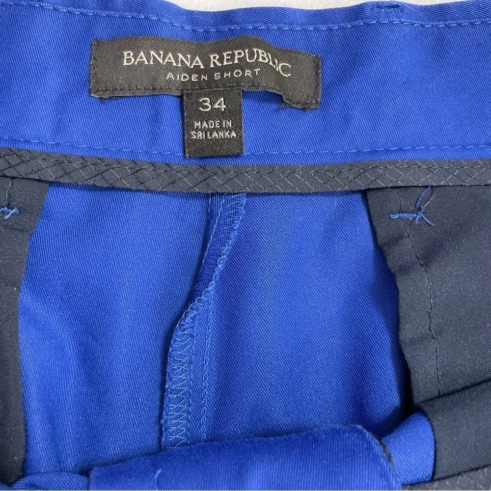 Banana Republic 34 Royal Blue Aiden Tech Temp Core Chino Shorts